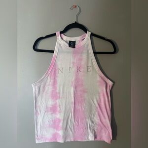 Nike Pink and White Tank Top
